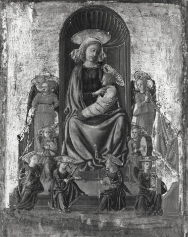 Christie's — Giovanni di Ser Giovanni (Scheggia) - sec. XV - Madonna con Bambino in trono tra angeli musicanti — insieme